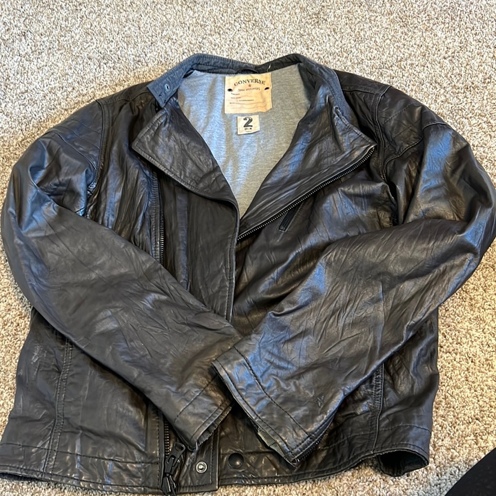 John Varvatos X Converse Leather Jacket, size M Men’s